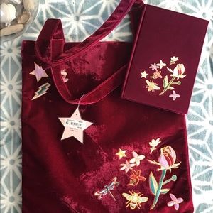 Velvet Tote & Notebook Set